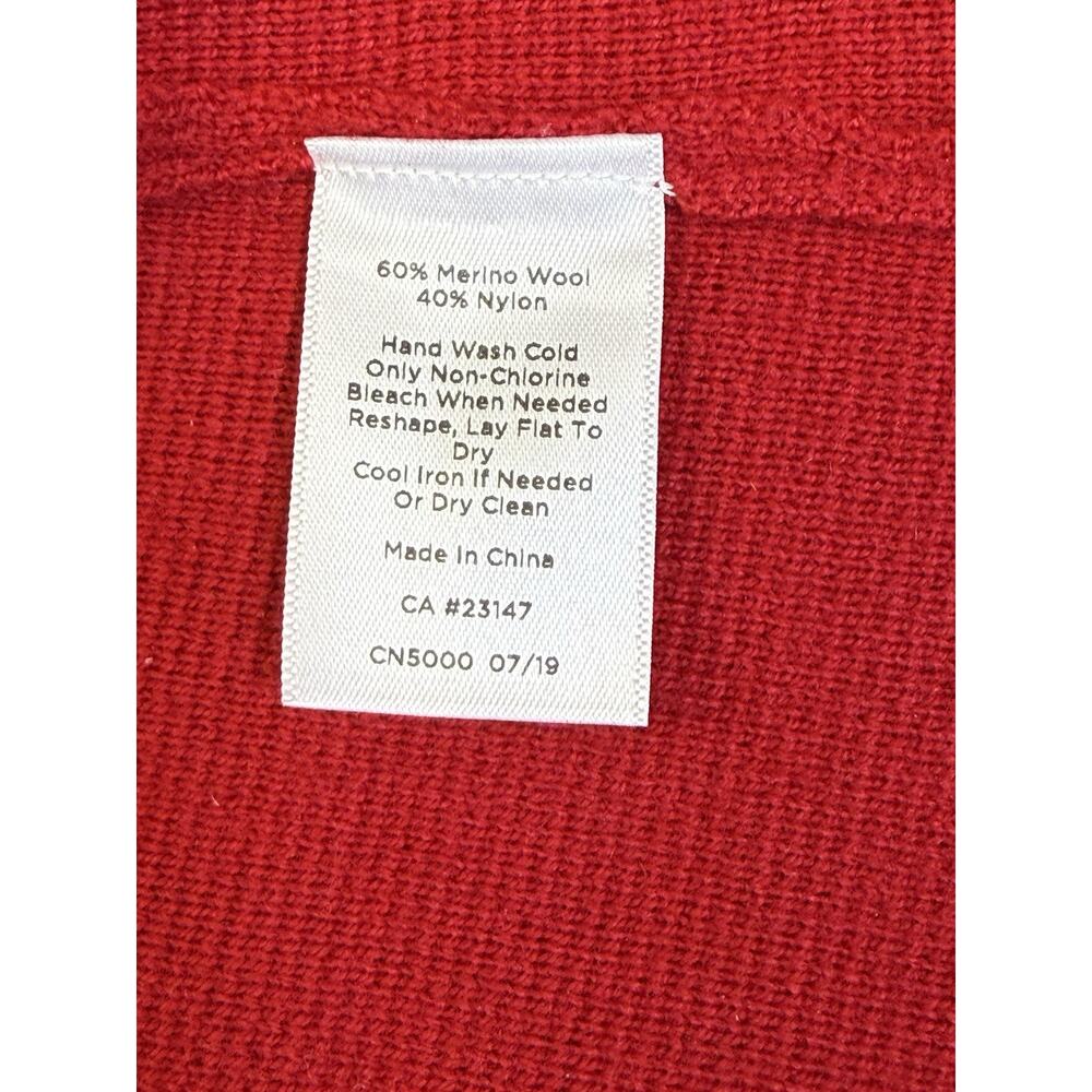 Talbots Open Sweater Blazer Women's Sz S Merino Wool Blend Knit Jacket Red - Picture 7 of 10